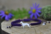 Whippet - Chart angielski - bransoletka z psem, srebro 925