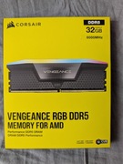 Pamięć Corsair Vengeance RGB DDR5 32 GB 6000MHz CL36 podświetlane, Nowe/Gw