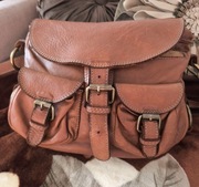 Vera Pelle Italy torebka worek skóra naturalna zamszowa czerwony