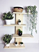 DREWNIANA półka wisząca, stojąca, ścienna, kwietnik, 0204