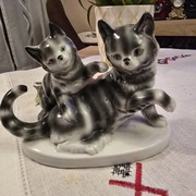 Figurka kotów-antyk , sygn.Carl Scheidig Gräfenthal