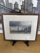 XIX w. rycina – St. Clementius Place at Coblentz – Tombleson