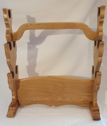 Premium stojak na 5 mieczy japońskich z dębu (handmade)