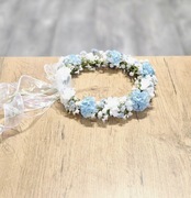 Wianek komunijny biało niebieski 