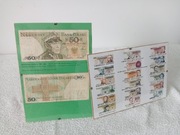 2 x Banknot 50 zł. PRL i ilustracje zestaw 2x antyrama prezent