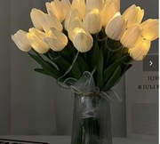 Tulipany Led 5 sztuk białe 33 cm zasilanie bateryjne