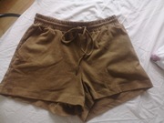 Brązowe welurowe krótkie spodenki marki H&M rozmiar XS 