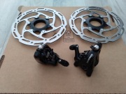 Hamulce Tektro C550 dwutłoczkowe flat mount + tarcze Tektro 160 mm CL