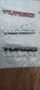 Naklejka Emblemat Znaczek Logo TURBO 97mm x 11mm klapa błotnik metal