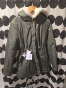 Kurtka zimowa damska parka khaki pepco