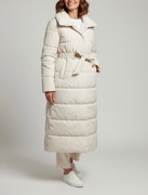 Kurtka zimowa / płaszcz ecru  długa pikowana M 