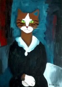 Kot wg Amedeo Modigliani, 42x29,7, kot, koty