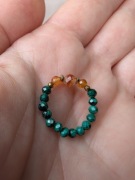 Pierścionek elastyczny kamienie agat karneol malachit prezent 