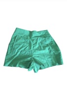 Zielone damskie spodenki z wysokim stanem ZARA S.