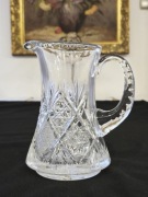 Kryształowy dzbanek, bogato zdobiony szlifowany prl retro vintage kryształy