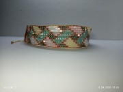 Bransoletka ręcznie tkana z koralików typu Dalica Miyuki. 