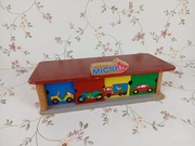Stara kolekcjonerska zabawka drewno Garaż na auta Micki Leksaker AB Sweden