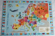 Puzzle dwustronne 2w1 Trefl 200 elementów Mapa Europy