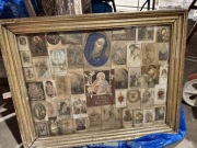Przedwojenne obrazki religijne kolaż 44 w ramie