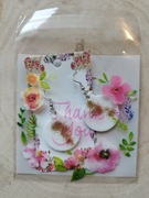 Rękodzieło kolczyki bombki z żywicy epoksydowej biel ze złotem 