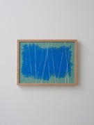 Obraz akrylowy na płótnie oprawiony w ramę 30x 40 cm niebieski abstrakcja