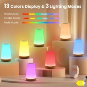 Lampka Nocna LED RGB 13 Kolorów Pilot Ściemnianie USB