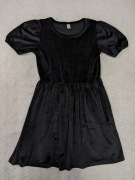 Czarna elegancka welurowa pluszowa sukienka Joe Fresh 140 146 152 jak nowa