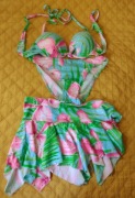 Bikini strój kąpielowy kolorowy 3 części cekiny L
