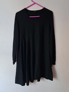COS piękny sweter tunika s/36 czarny asymetryczny 100% wełna