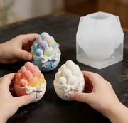 JAJKA Z KOKARDĄ Wielkanoc forma silikonowa 6.5*6 do Świec Mydła Gipsu Żywic