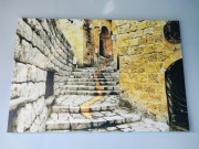 Obraz ŻÓŁTE SCHODY 120cm x 80 cm szpachla 