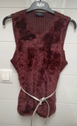 Kamizelka damska futro burgund piękna 38 Gina modny kolor