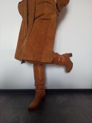 Kozaki skórzane długie noszone za kolano rozm 38