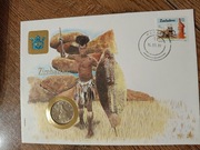 Koperta Numizmatyczna Zimbabwe moneta 50cent 1987r.miedzionikiel 