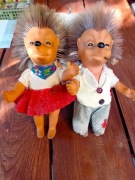 Stare gumowe lalki zabawki Jeże Steiff Mucki Mecki vintage  z NRD duże