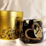 Kubek łapka pieska hand made pod zamówienie 