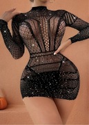 Bielizna erotyczna sukienka zdobiona cyrkoniami