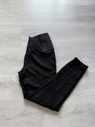 Czarne legginsy damskie z przeszyciami, rozmiar 36/38 (S/M)