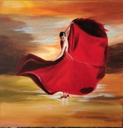 Tancerka flamenco, obraz ręcznie malowany 
