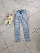 spodnie jeansy dżinsy dżinsowe rurki skiny slim fit  z wysokim stanem