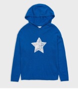 Sweter z kapturem bluza z gwiazdą sinsay 6817M-55X 140 cm 9-10 lat blue