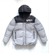 COOL CLUB Zimowa KURTKA 170 Odblaskowa Pikowana Czarno-szara NASA Smyk