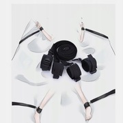 Czarne pasy do wiązania do łóżka bondage kajdanki