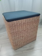 PUFA KWADRATOWA BOHO PODNÓŻEK PUF TRAWA MORSKA PLECIONKA Z POJEMNIKIEM