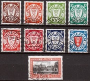 WMG, Fi 286-294, seria 9 znaczków stemplowanych bez kleju i podlepki