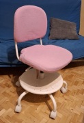 Fotel biurowy Ikea Vimund obrotowy różowy