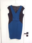 Zara czarna granatowa biurowa elegancka sukienka do biura 40L krotka