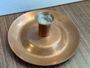 Stary miedziany kaganek świecznik 