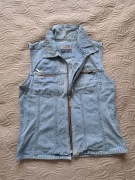 Damska kamizelka bezrękawnik jeansowa rozpinana M denim 