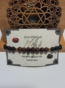 Bransoletka "Siła spokoju" tygrysie oko czerwone i lawa